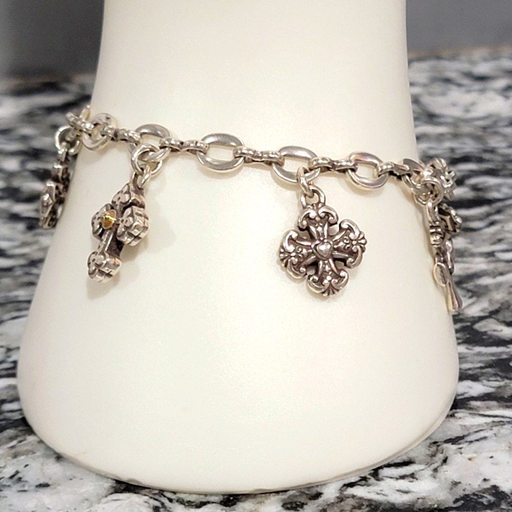 BRIGHTON RETIRED ETERNITY CROSS CHARM BRACELET NWOT - Picture 6 of 6
